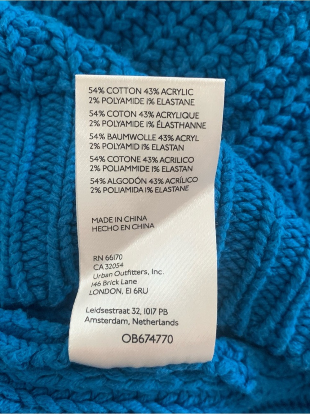 Free People Blue Ribbed Funnel Neck Sweater - Picture 7 of 7